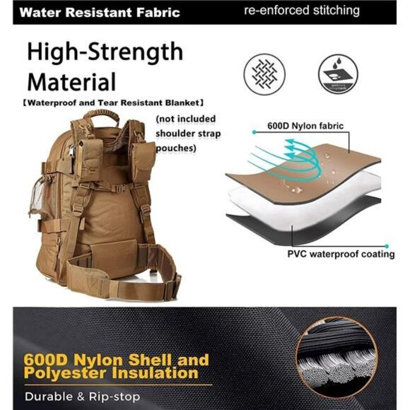 Expandable Tactical Backpack 64L Military Hiking Camping Travel Gym Bag - Picture 5 of 7